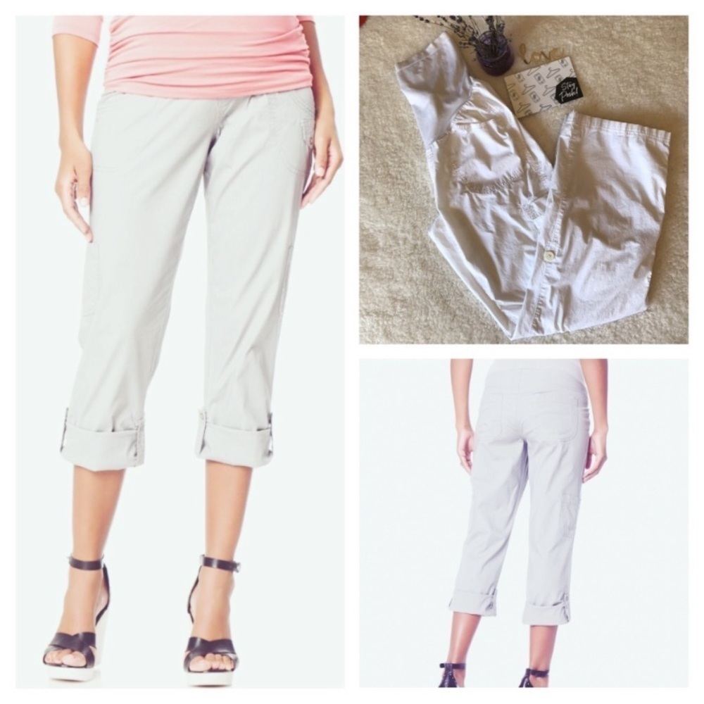 Motherhood Maternity White Cargo Wide Leg Pants